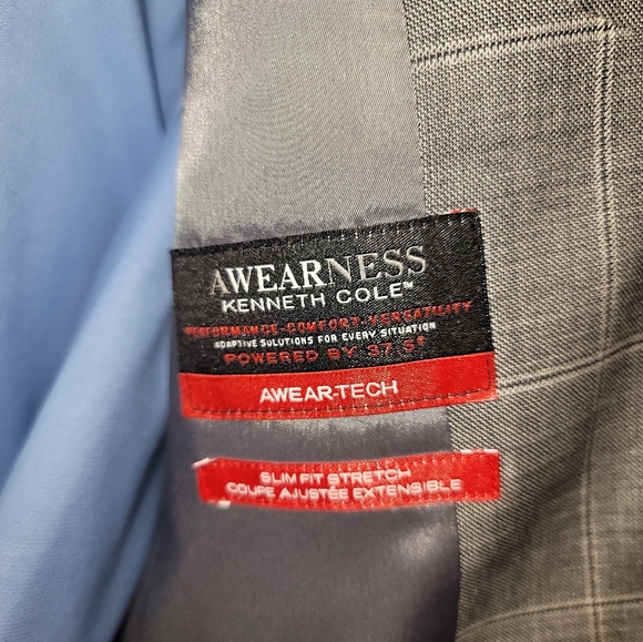 Grey Plaid wool suit 40R/34 - Picture 4 of 12